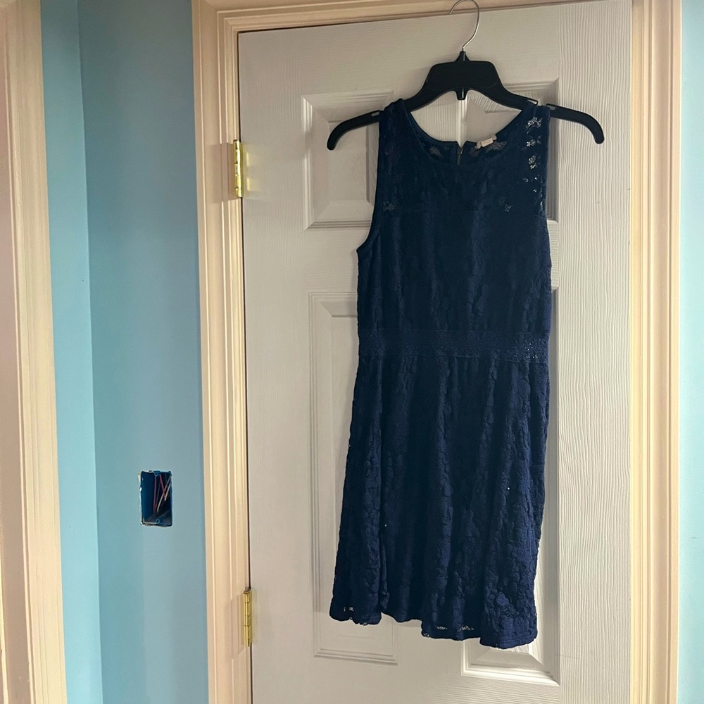 Garage navy blue lace dress